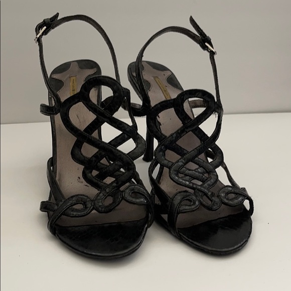 Max Studio Shoes - Max Studio Scroll Lattice Cut-Out black Heels Sz 8